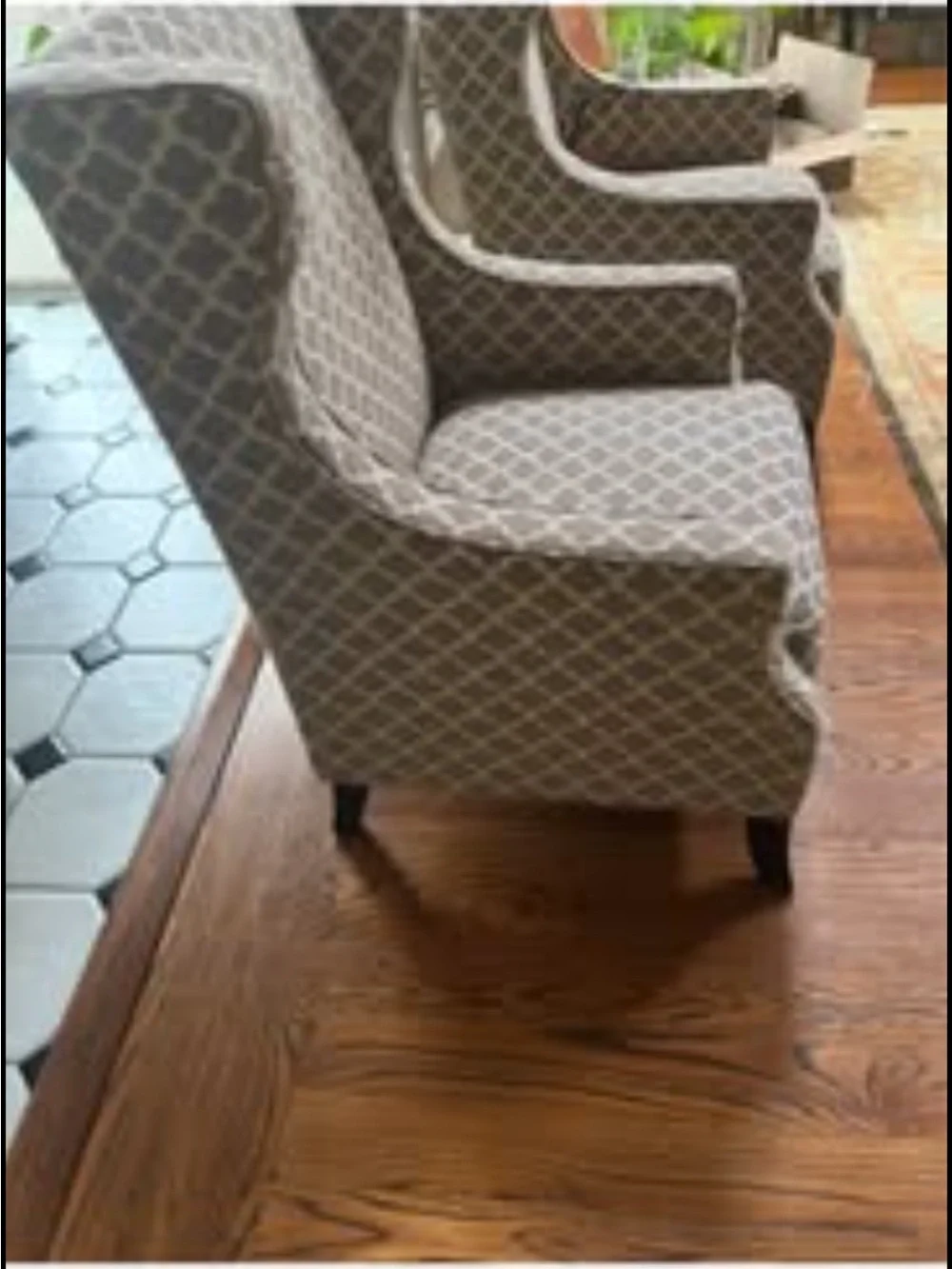 Pier1 imports Alex wing Diamond-Pattern Accent Chair Pair in Taupe